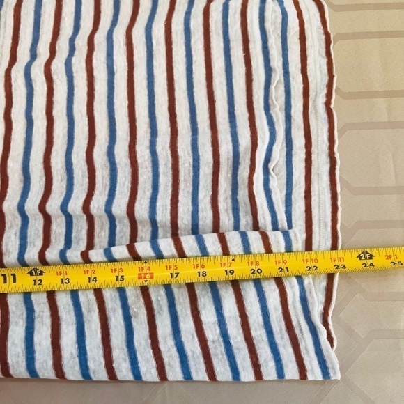 Veronica Beard Benji Striped Linen Shirt Scoop Neck Short Sleeve Size M - Picture 7 of 7